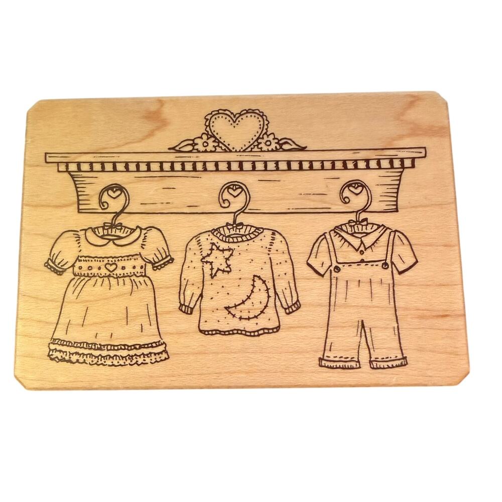 Inkadinkado Galerie Vernissage April Guilbault Infant Clothes 8894X Rubber Stamp